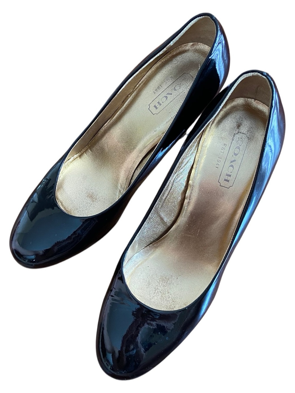 Coach black vinyl chunky heels / pumps - Picture 6 of 7